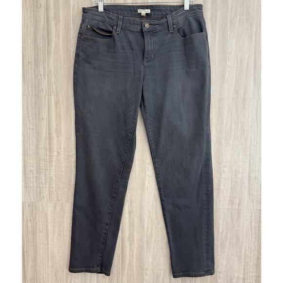 Eileen Fisher Jeans Womens 10 Gray Straight Leg Organic Cotton Blend Stretch USA - Picture 1 of 14